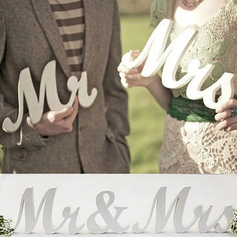Wedding Decorations Wooden Letter Mr & Mrs Decor Ornaments Wedding And Anniversary Events Party DIY Decoration Supplies
