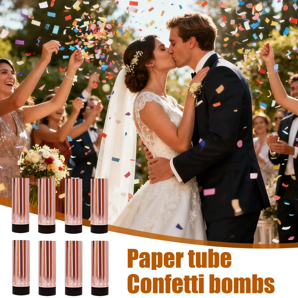 8pcs Confetti Cannons Confetis Weddings Launches Petal Launches Cannon Wedding Confetti Confetti Parties Fun Party Supplies