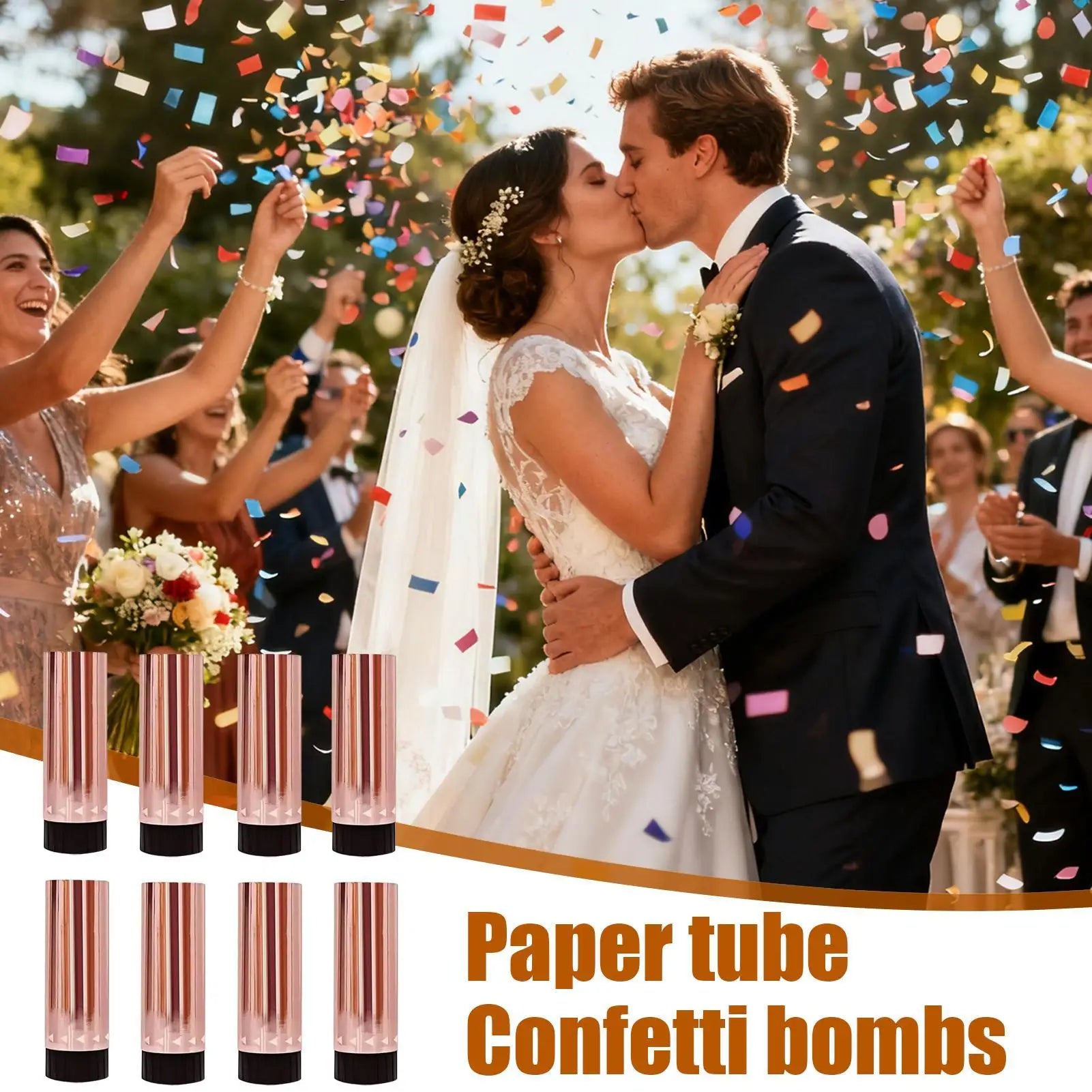 8pcs Confetti Cannons Confetis Weddings Launches Petal Launches Cannon Wedding Confetti Confetti Parties Fun Party Supplies