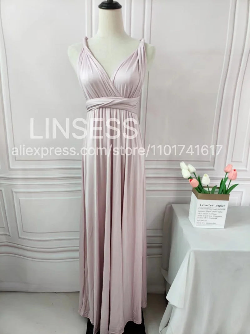 Robe de demoiselle d'honneur, robe longue vert olive de demoiselle d'honneur, robe convertible pour cortège nuptial, robe infinie multivoies, robe sur mesure