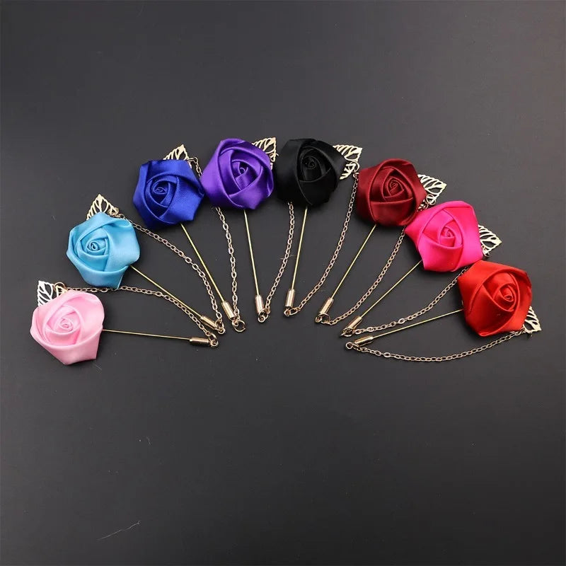 Groom & Groomsmen Boutonniere Corsage – Wedding Suit Buttonhole Accessory