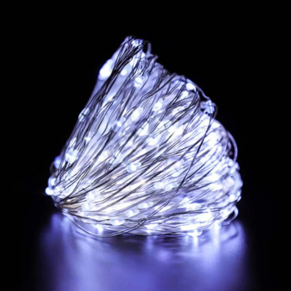 Guirlande Lumineuse LED USB, Fil de Cuivre, Éclairage Féérique, Lumières d'Ambiance pour Fêtes, Mariages, Noël, Décoration Extérieure.