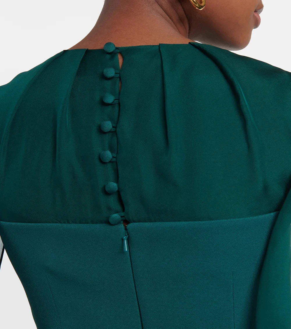 Robes de mère de la mariée sur mesure pour les nouvelles arrivées, bleu sarcelle 2025, avec décolleté rond et manches cape