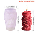 Moule en silicone pour bougie pilier rose 3D, colonne de fleurs géométriques, moule à plâtre pour bougie parfumée, ornement, cadeau fait à la main, décoration de mariage