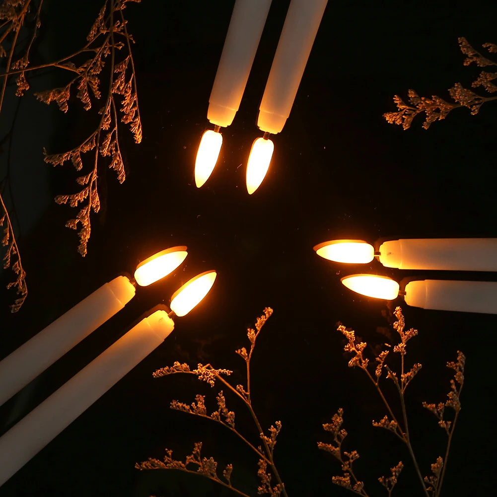 6/12 Bougies Coniques LED Sans Flamme Ivoire Vacillantes avec Télécommande Mèche 3D à Piles Bougie de Fenêtre de Noël Décor de Mariage