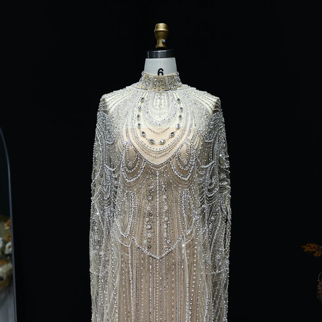 Robes de soirée personnalisées, robe de bal de luxe sexy, Caftan, robe de mariée nude, formelle, élégante et exquise, robe de soirée de haute qualité pour femmes