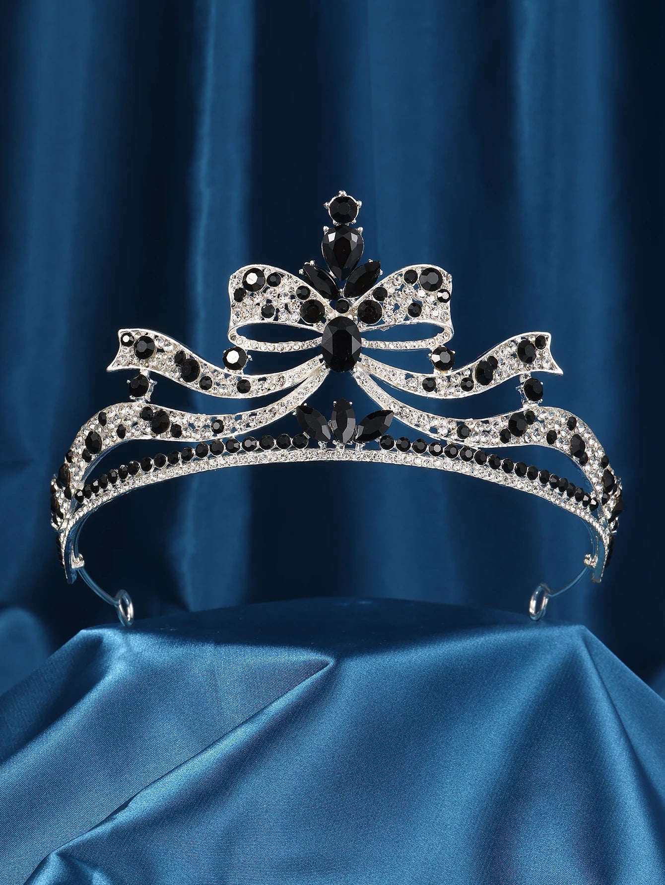 Accessoires pour femmes - Bandeaux de mariage - Bijoux de cheveux pour fiançailles - Serre-têtes en forme de nœud - Tiaras romantiques - Diadèmes de concours de beauté