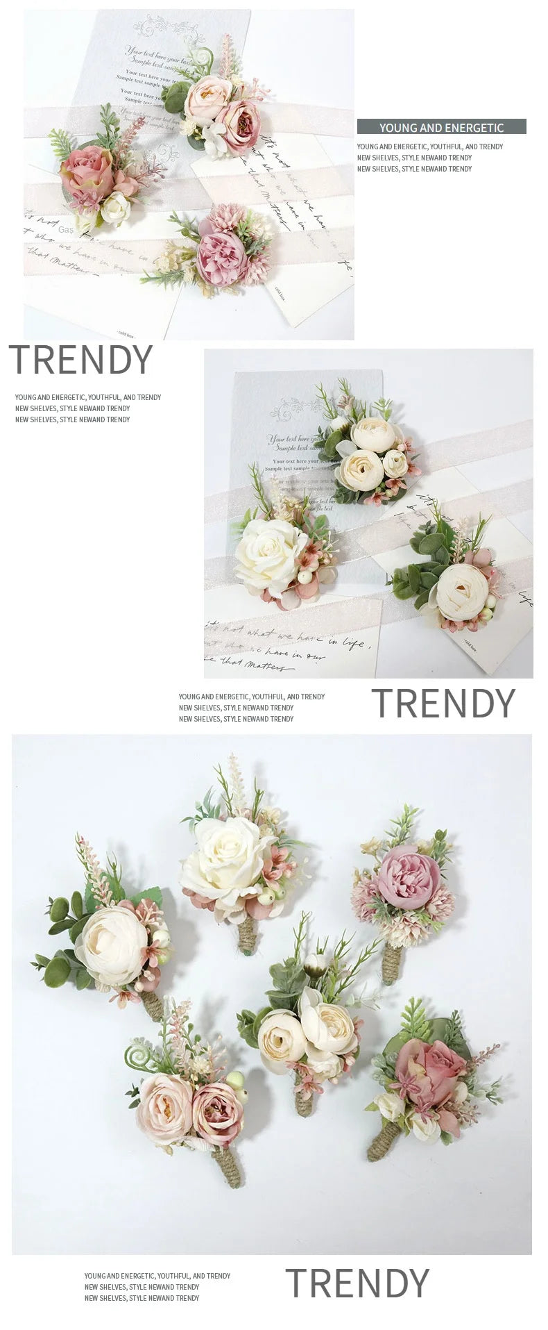 Wedding Boutonniere & Corsage | Silk Flower Pin for Groom, Groomsmen & Guests