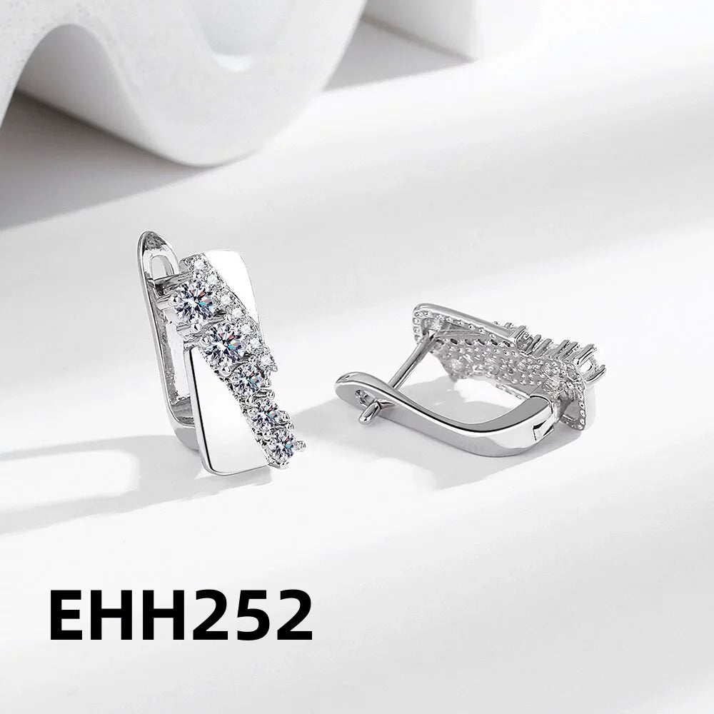 Boucles d'oreilles clous carrées AAAAA Zircon Tennis – Argent sterling 925