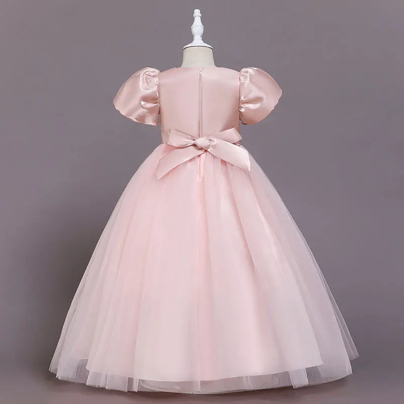 Robes de Demoiselle d'honneur pour Mariages Robes de Soirée Princesse pour Filles Robes d'Enfants à Manches Courtes Robe de Soirée Mariage 3-12 Ans