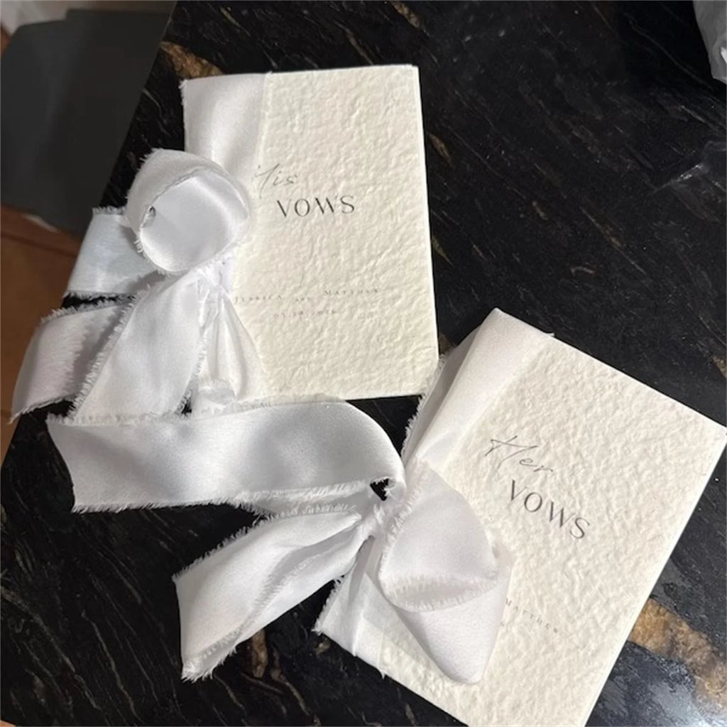 Livrets de vœux de mariage personnalisés en papier, Vœux de Monsieur et Madame, Papier Dongba texturé brut, Souvenir pour les mariés, Mariage unique