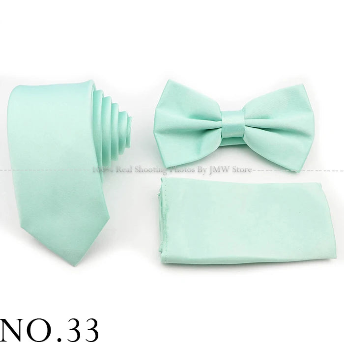 Ensemble cravate et nœud papillon violet bleu sauge vert en polyester, boutons de manchette et broche pour costume de marié, cravate de mariage, accessoire de chemise