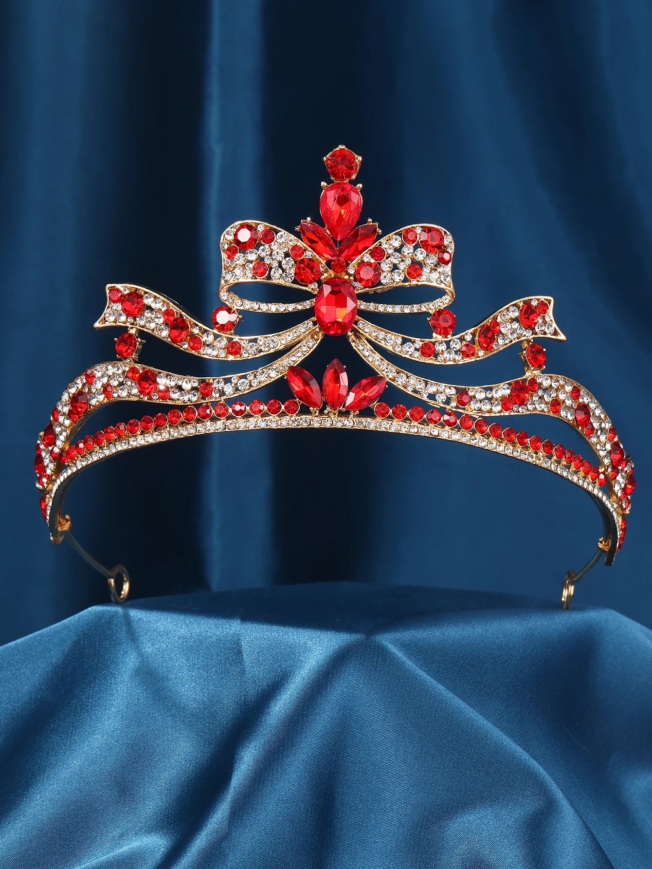 Accessoires pour femmes - Bandeaux de mariage - Bijoux de cheveux pour fiançailles - Serre-têtes en forme de nœud - Tiaras romantiques - Diadèmes de concours de beauté