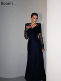 Booma A-Line Lace Velvet Evening Dresses Formal Party Gowns for Women Off The Shoulder Elegant Prom Gown Customize 2025