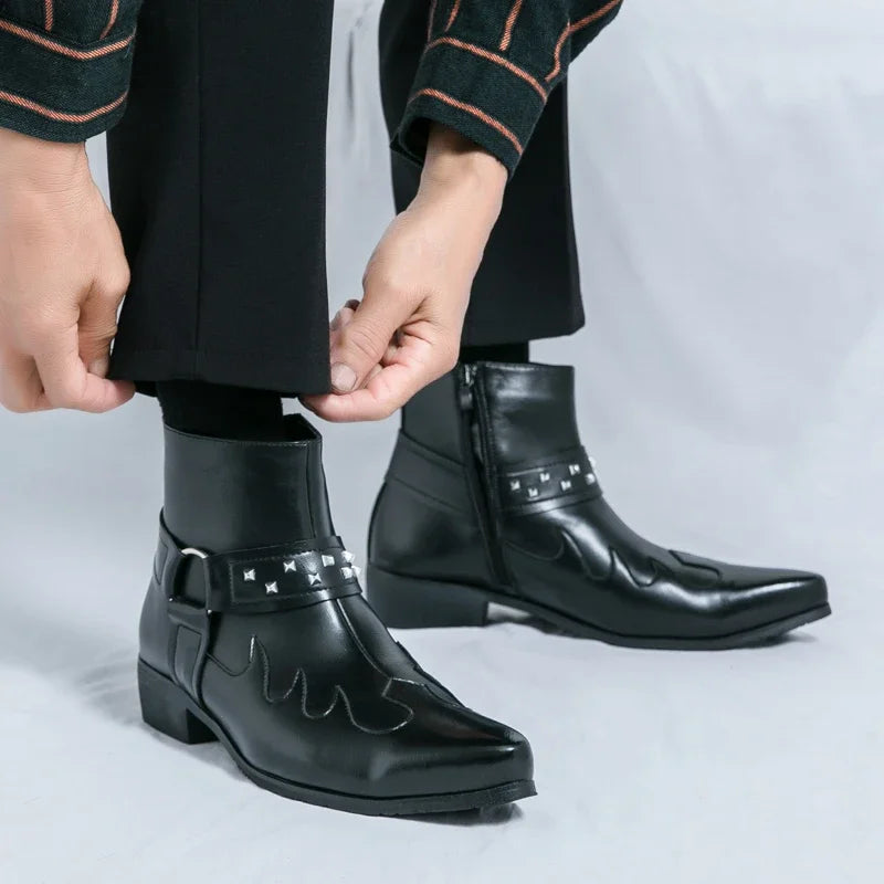 Nouvelle Collection Bottines Homme Chelsea Cuir Décontractées Mode Confortables Bottes Montantes Chaussures de Marche Baskets