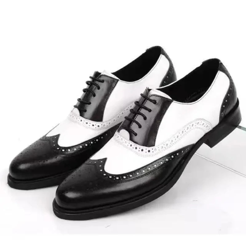 Chaussures habillées multicolores pour hommes Chaussures en cuir rétro pour hommes Chaussures d'affaires baroques pour hommes Chaussures décontractées Oxford pour hommes Erkek Ayakkabı