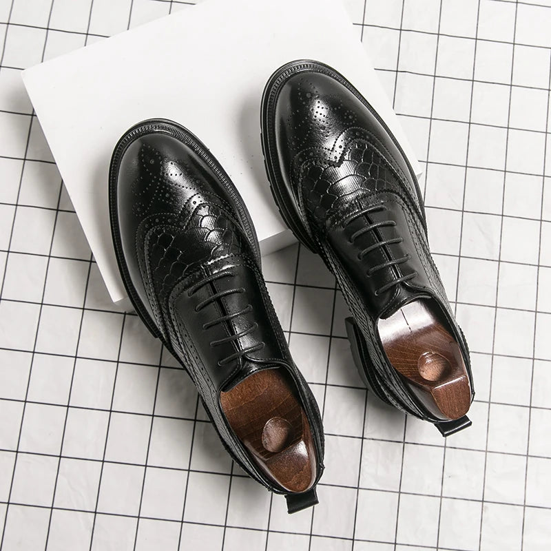 Chaussures classiques de mariage en cuir pour hommes Richelieu Chaussures habillées d'affaires de haute qualité pour hommes Chaussures de bureau pour homme pour fête, événements sociaux ou occasions formelles