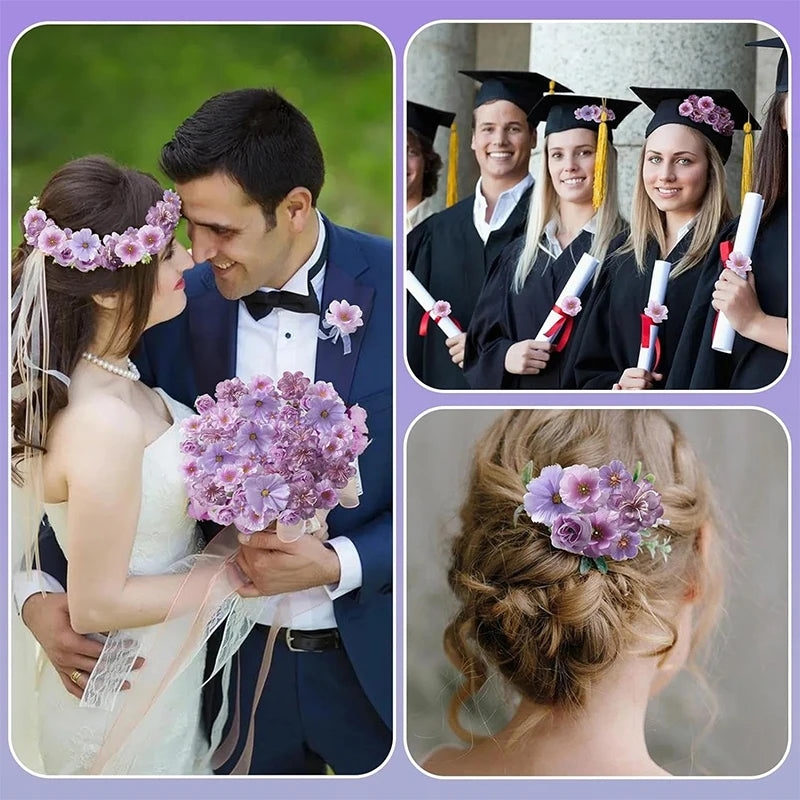 36Pcs 4cm Silk Rose Artificial Daisies Flower Heads for Craft Wreath Wedding Decor DIY Table Home Room Decor Fake Flowers