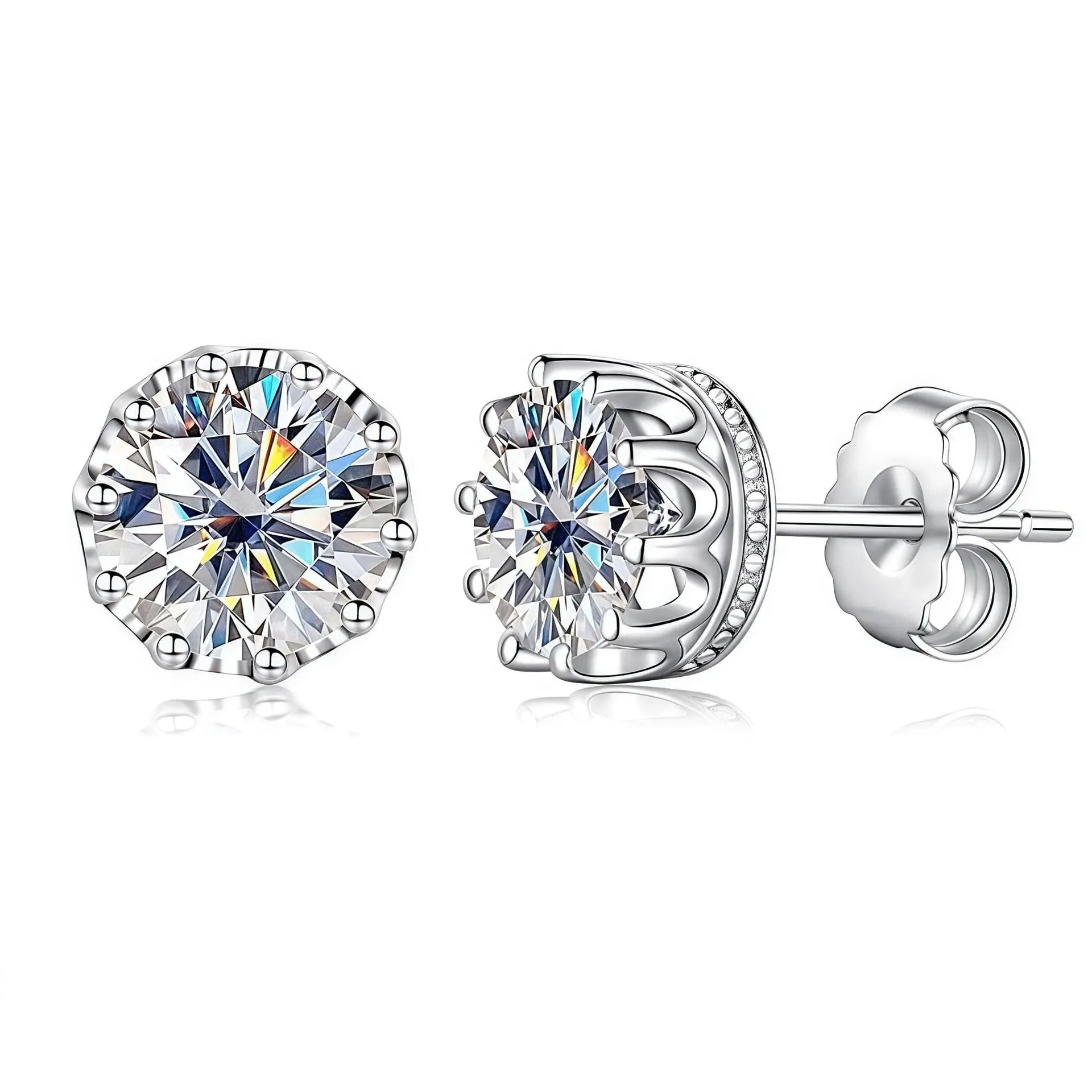 Boucles d'oreilles clous classiques en Zircon 5A de luxe — Argent sterling 925
