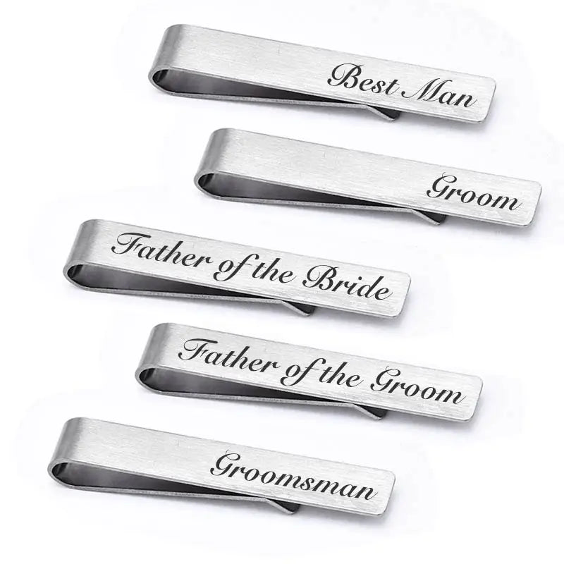 Men's Brushed Stainless Steel Tie Clip – Groom, Best Man & Groomsman Wedding Gift