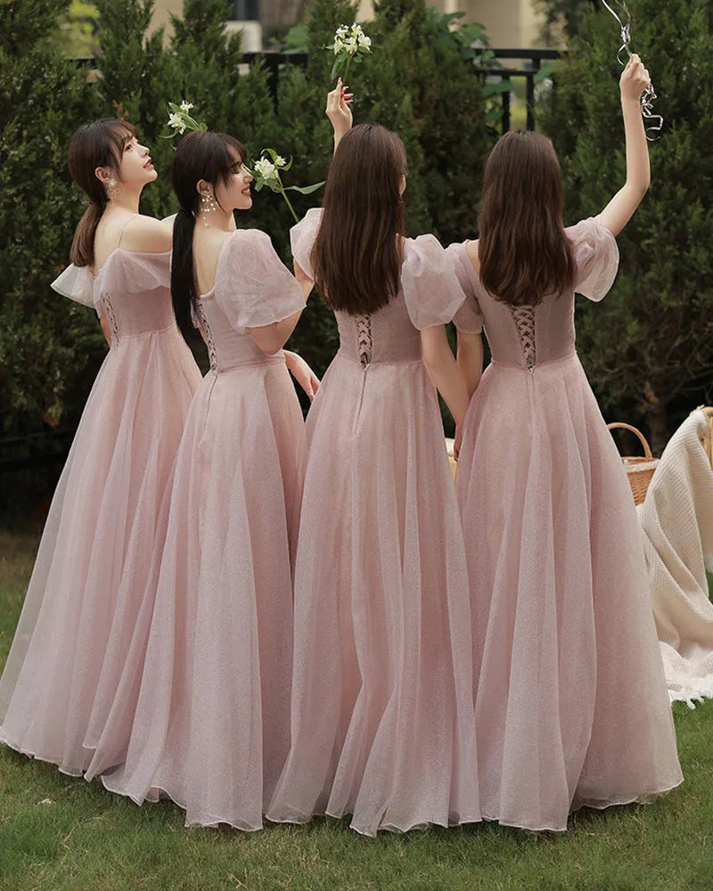 Robe de demoiselle d'honneur féerique printemps-été 2026 pour sœurs minces, robe de soirée de mariage élégante