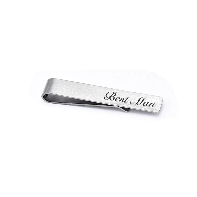 Men's Brushed Stainless Steel Tie Clip – Groom, Best Man & Groomsman Wedding Gift