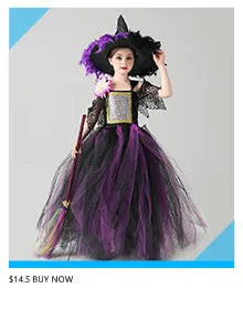 Costume de petite fille vampire gothique Robe de reine maléfique Tutu pour Halloween Fête cosplay Vêtements pour enfants Déguisement