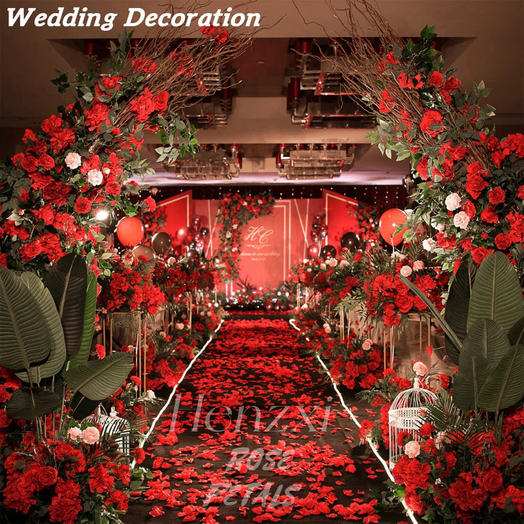 1000Pcs Artificial Silk Rose Petals Romantic Party Home Decoration Valentine's Day Wedding Wreath Flower Rose Petals Decoration