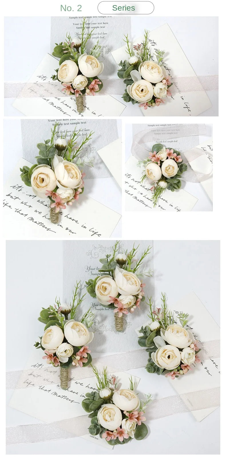 Wedding Boutonniere & Corsage | Silk Flower Pin for Groom, Groomsmen & Guests