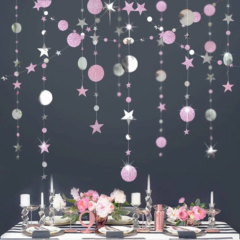 Guirlande en papier pailleté 4M doré champagne Joyeux Anniversaire pour enfant 1 an fille garçon adulte or rose décoration de mariage