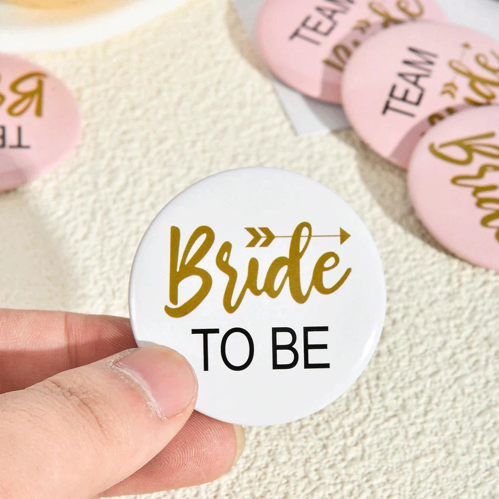 Team Bride & Team Groom Button Pin Set | Bachelorette Party Badges | Bridesmaid Gift Favors