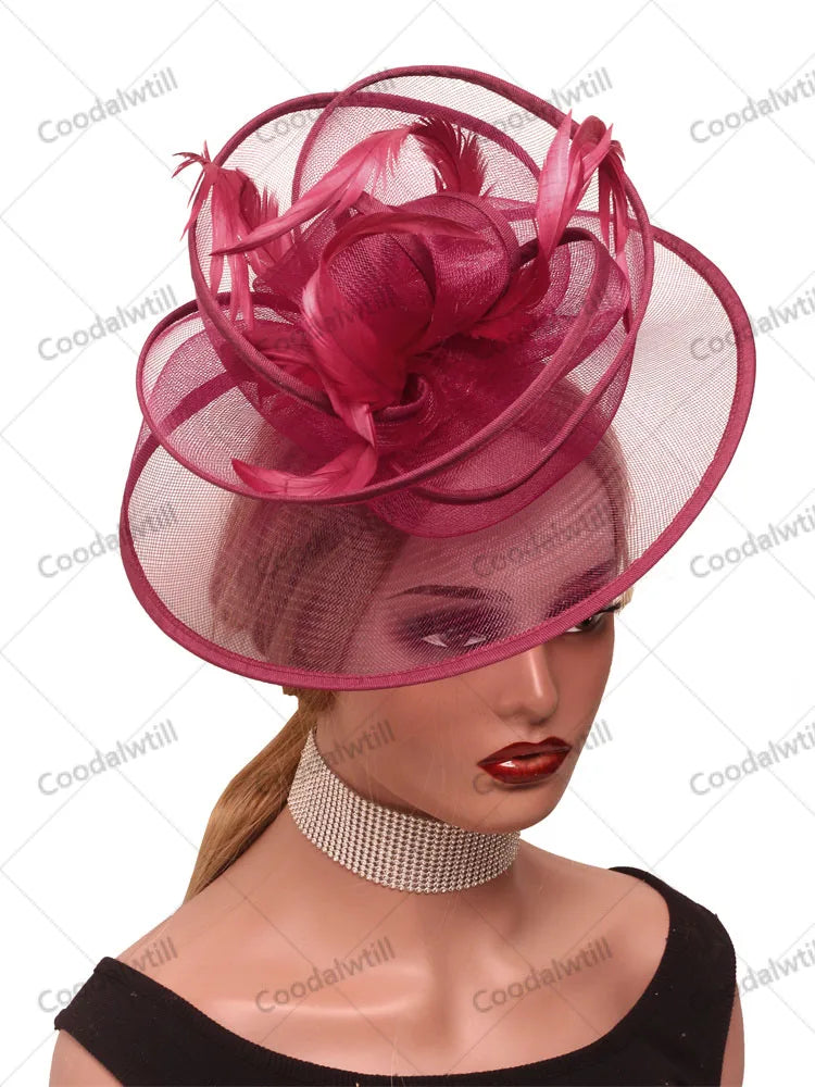 Accessoires de Cheveux de Mariée Voiles en Plumes Chapeaux Fascinators Chapeaux de Cocktail Coiffes Dames Course Occasion Chapeau de Fascinator Bandeau