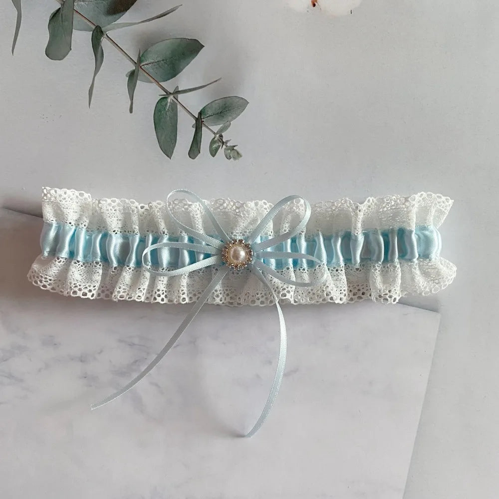 New Bride's Wedding Garter, Diamond Bow, Lace Garter, Women's Leg Accessories, Wedding Party Garter