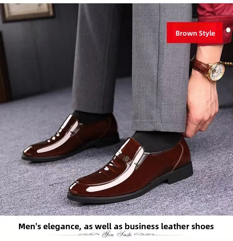 Chaussures en cuir habillées pour hommes, style britannique, décontractées, pour marié, rehaussant la taille, respirantes, à bout pointu, pour l'été