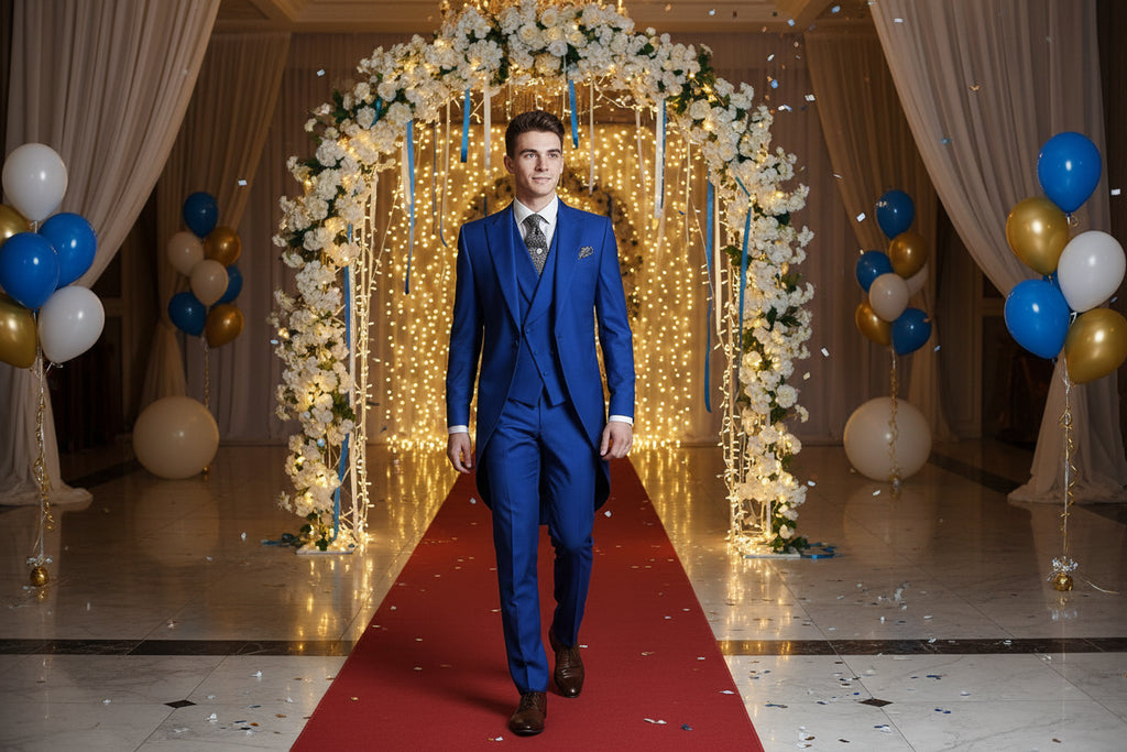 Costume de mariage formel homme le plus récent, long blazer, 3 pièces, smoking de marié, costume de bal classique pour homme, ensemble veste, pantalon et gilet.