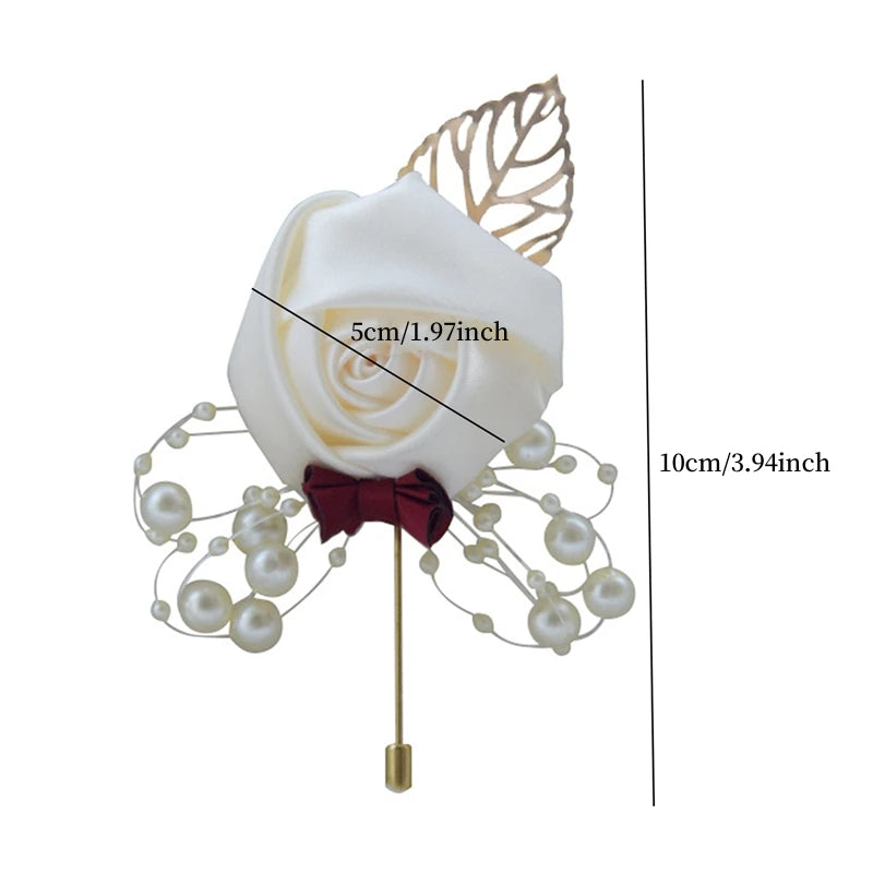 Satin Rose Corsage Brooch | Wedding Boutonniere & Bridal Accessory
