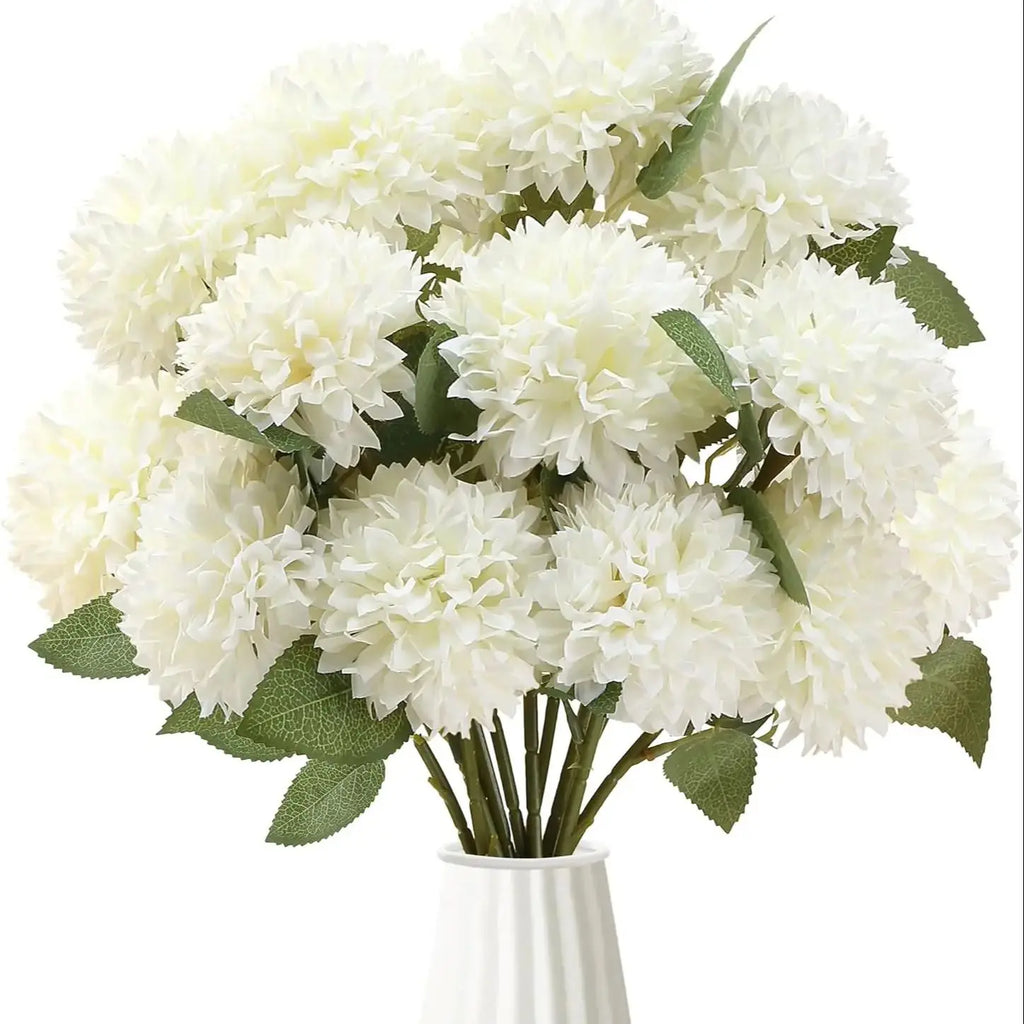 Boules de fleurs artificielles en chrysanthème pour la décoration de mariage et de la maison (Lot de 12)