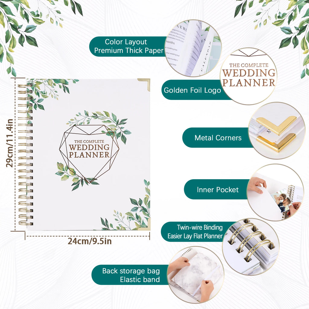 Livre d'or de mariage Planificateur de réception Livre de signatures Album de mariage DIY Style minimaliste Album commémoratif rigide pour couples
