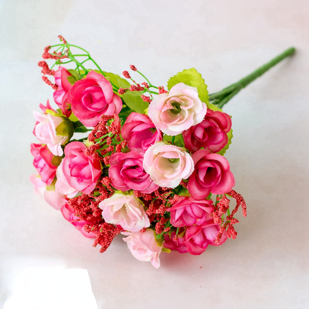 Bouquet de roses artificielles diamant – 21 fleurs, 7 tiges