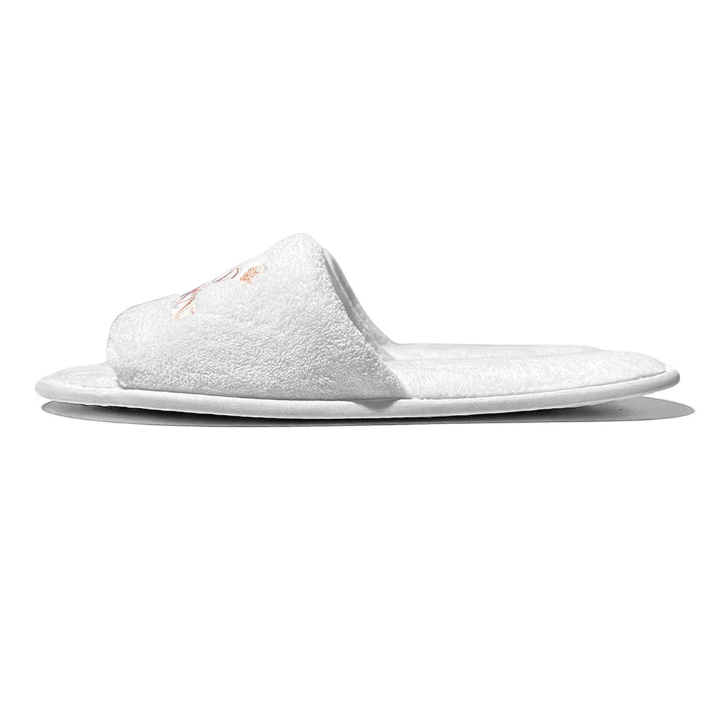Chaussons de mariée et de demoiselle d'honneur, Chaussons de mariage à enfiler pour invités, à bout ouvert avec broderies dorées, vert menthe et roses
