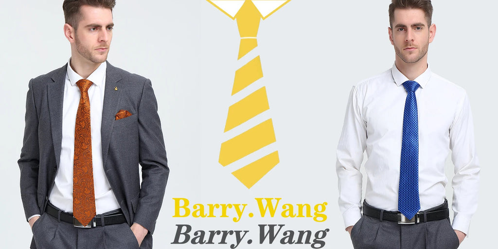 Barry.Wang Jacquard Gold & Yellow Men's Tie With Pocket Square Cufflinks Set Exquisiet Necktie For Male Wedding Business
