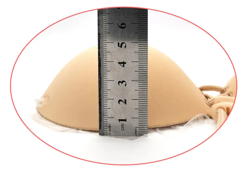 6cm Lift Silicone Adhesive Bra - Waterproof Invisible Push Up for Wedding & Backless Dresses, Natural Curve for Small Chest