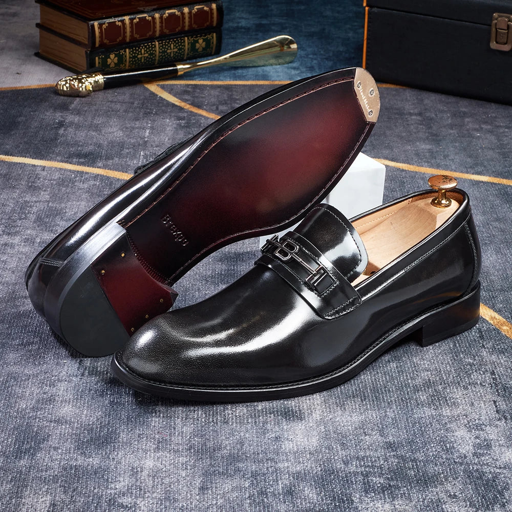chaussures de ville pour homme en cuir verni, style mocassins marron à bout pointu, idéales pour un mariage, chaussures de marque, mocassins d'été tendance, chaussures à la mode