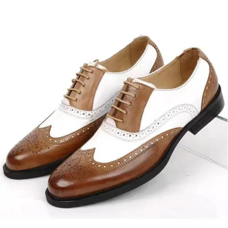 Chaussures habillées multicolores pour hommes Chaussures en cuir rétro pour hommes Chaussures d'affaires baroques pour hommes Chaussures décontractées Oxford pour hommes Erkek Ayakkabı