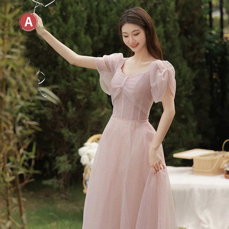 Robe de demoiselle d'honneur féerique printemps-été 2026 pour sœurs minces, robe de soirée de mariage élégante