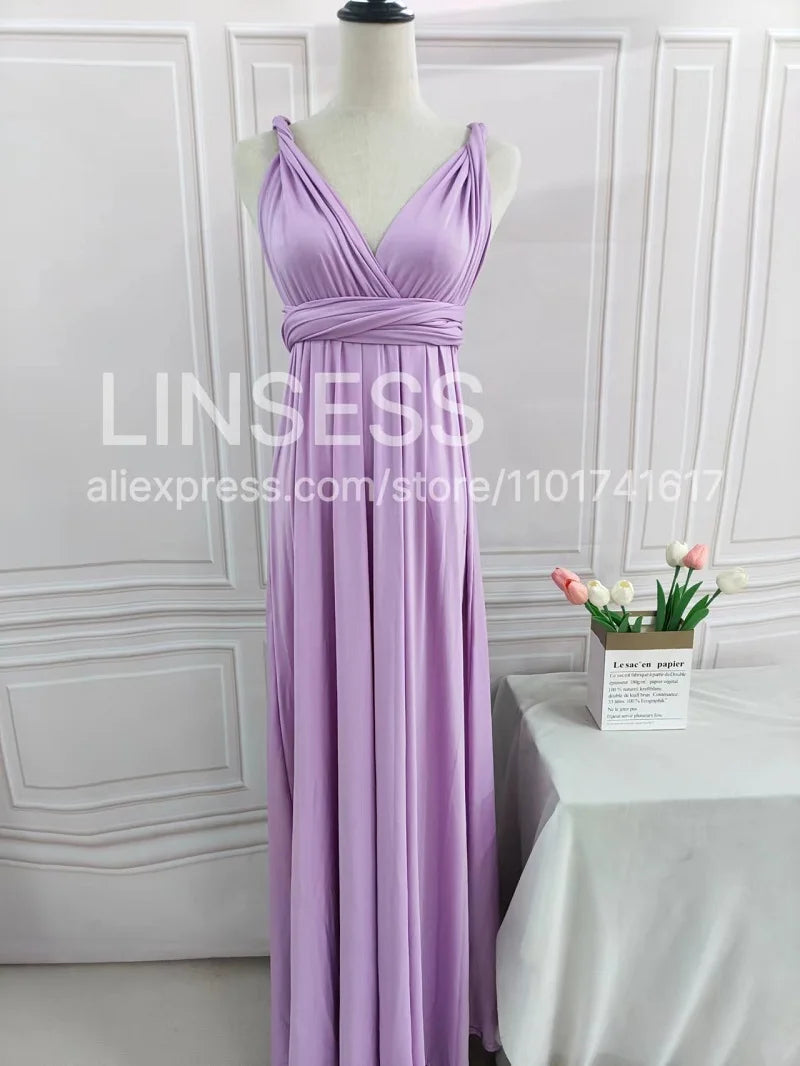 Robe de demoiselle d'honneur, robe longue vert olive de demoiselle d'honneur, robe convertible pour cortège nuptial, robe infinie multivoies, robe sur mesure
