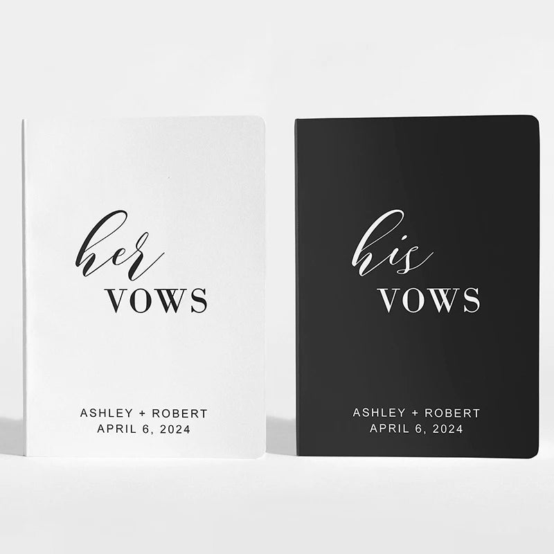 Personalized Wedding Vow Books Bride & Groom Speeches Custom His and Hers Vow Books Wedding Ceremony Decor Engagement Gift