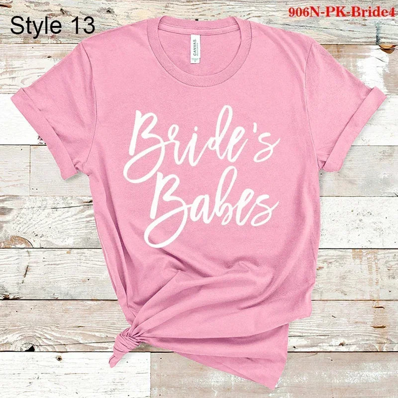 T-shirts de fête prénuptiale EVJF Baby of Honor Mère du marié Jr. Demoiselle d'honneur Mariée Fille de fleurs Brides Babes Team Bride Maid