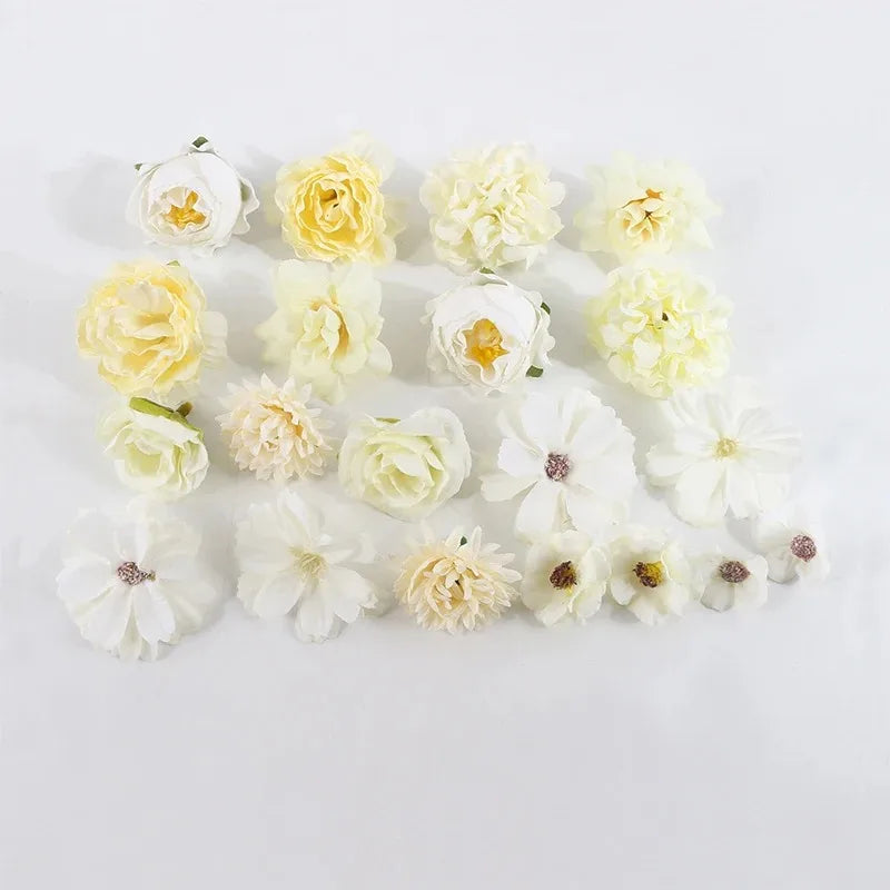 Silk Rose Flower Heads for Wedding DIY & Décor (Set of 20)