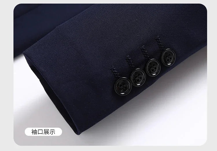 Solid Color Blazer Men's Fashion Business Solid Color British Style Professional Work Groom Wedding Dress Best Man Blazer Jacket